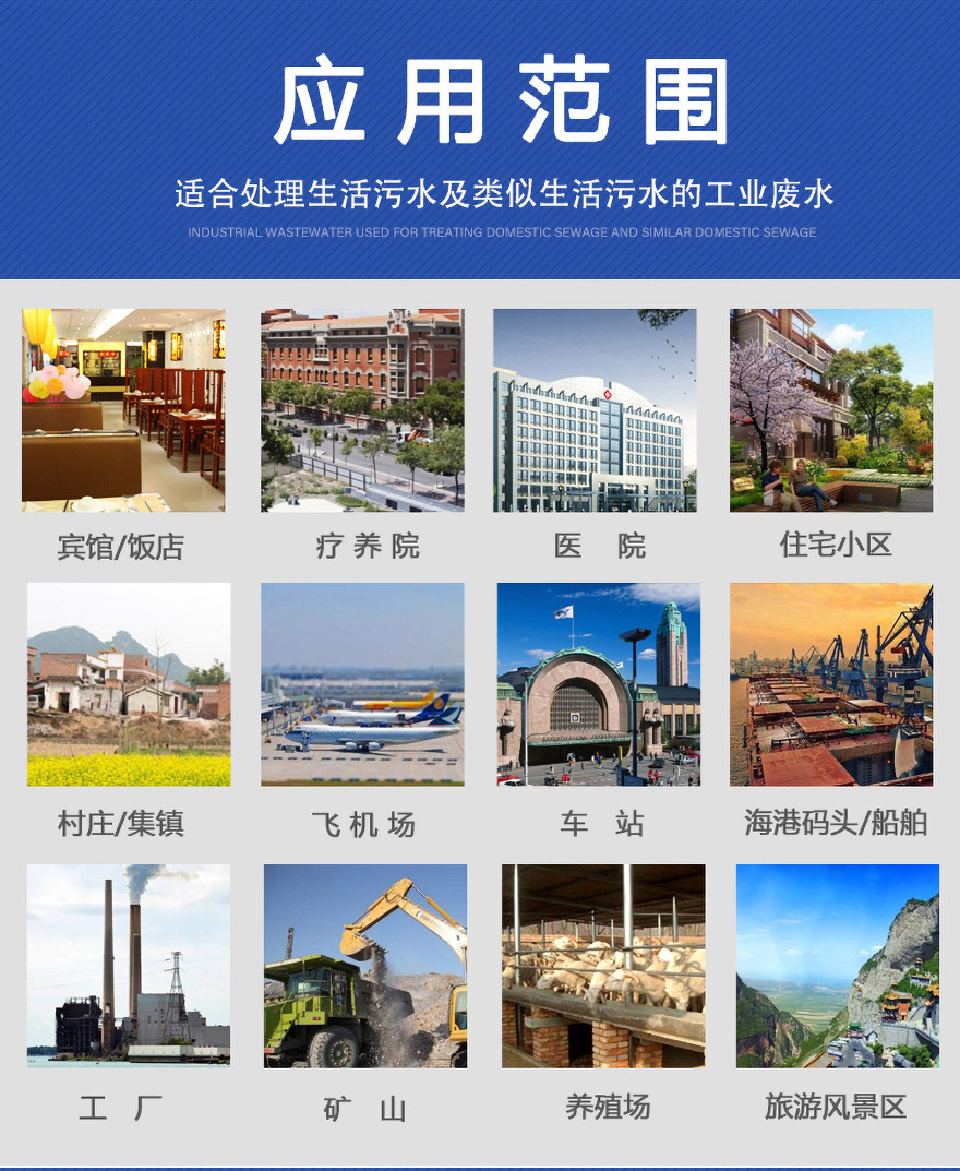 一體化地埋式生活污水處理設備適用范圍